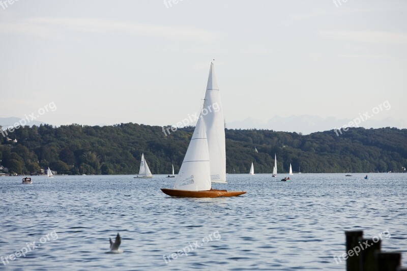 Starnberger See Starnberg Lake Boat Landscape