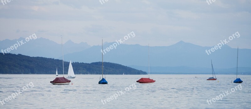 Starnberger See Starnberg Lake Boat Landscape