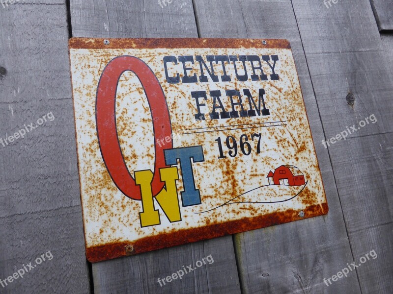 Vintage Sign Century Farm 1967 Antique