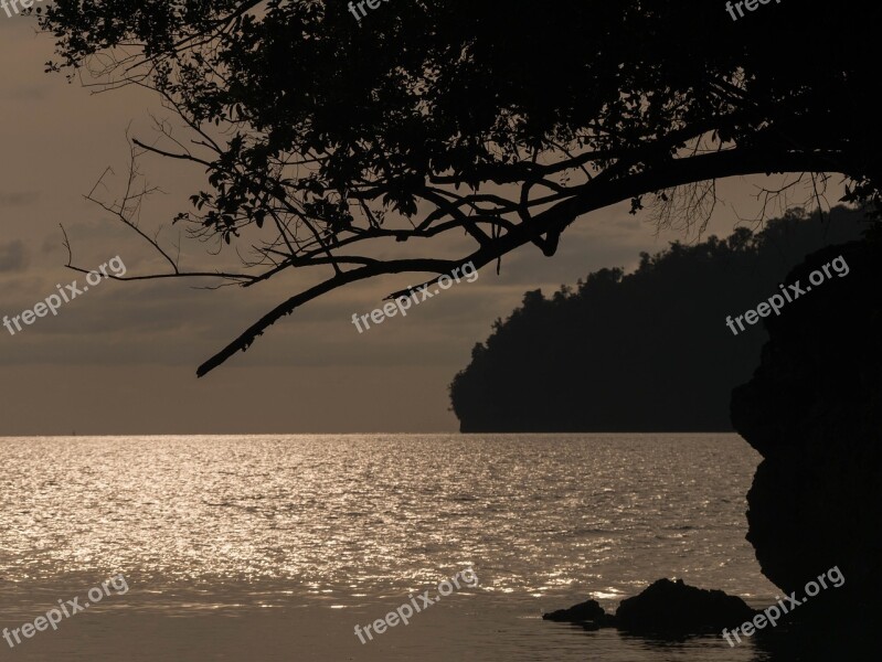 Night Sea Togean Island Sunset Sulawesi