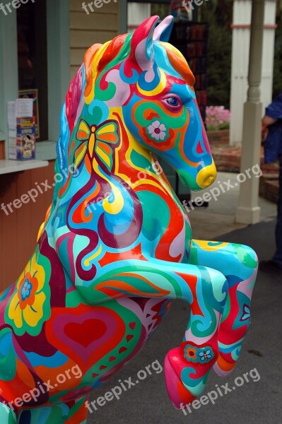 Painted Horse Artistic Colorful Horse Decoration