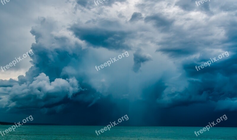 Italy Gewitterstimmung Sea Clouds Rainy