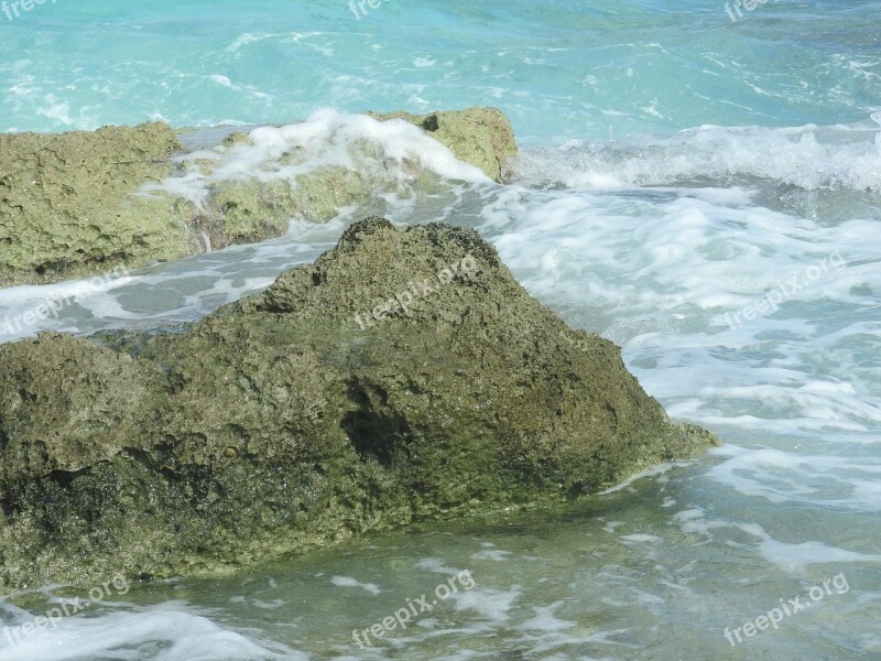 Sky Blue Sea Water Rock Waves