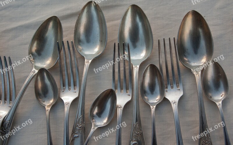 Forks Spoons Silverware Cutlery Free Photos