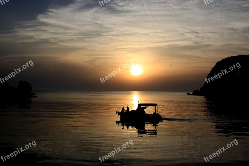 Sunset Landscape Marine Boat Bartin