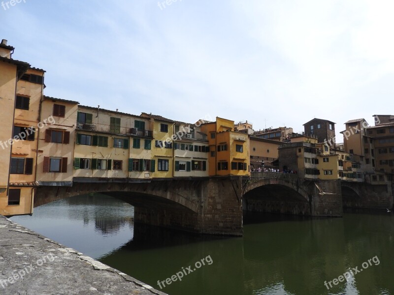 Ponte Vecchio Italy Florence Architecture Arno