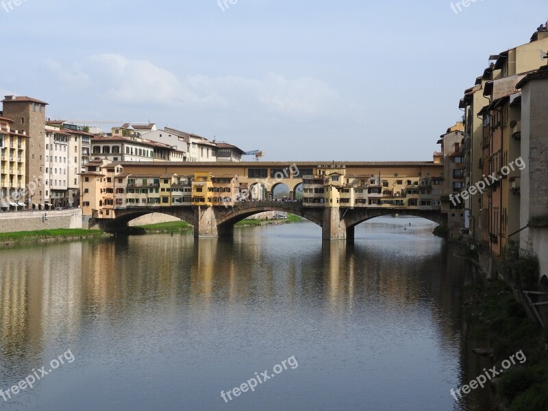 Bridge Ponte Vecchio Italy Florence Arno