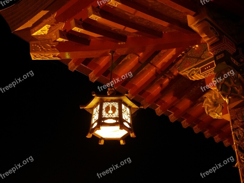 Stone Lanterns Shrine Night 御神灯 Asian