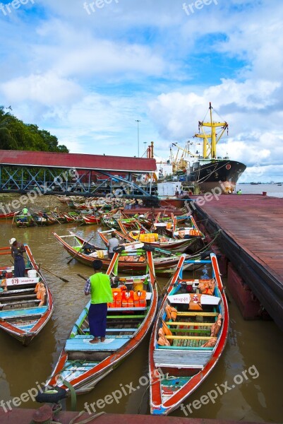 Travel Myanmar Burma Asia Canoes