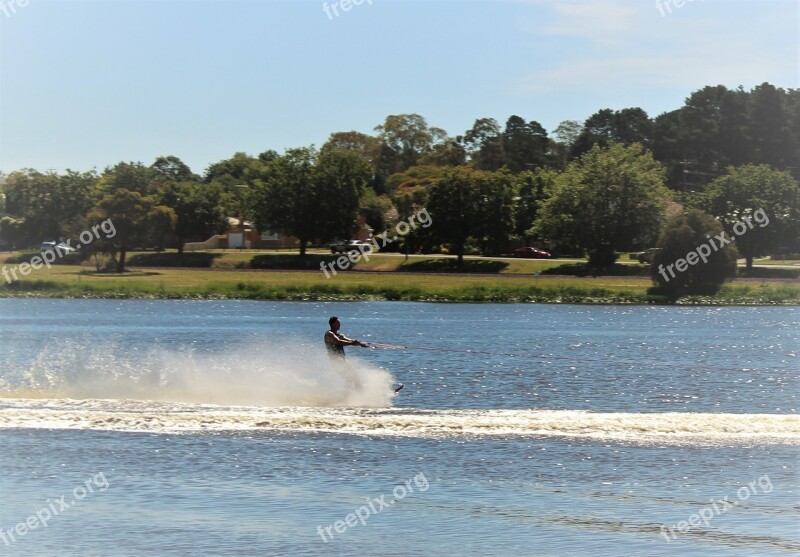 Summer Skier Water Lake Sport