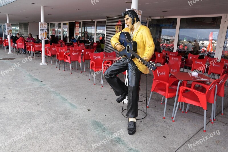 Elvis Bar Azores Portugal Statue