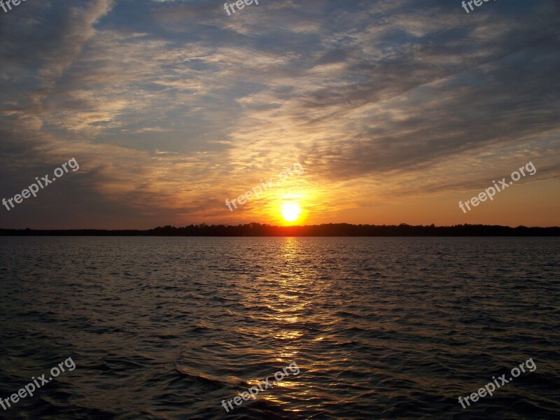 Devils Lake Sunset Landscape Michigan Evening