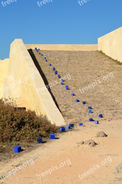 Art Blue Cube Stone Artwork