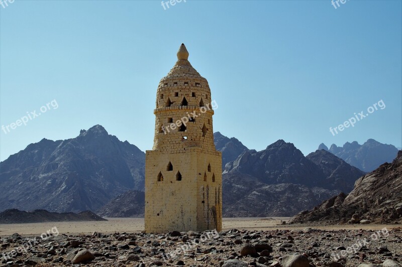 Desert Mountains Landscape Building Egypt