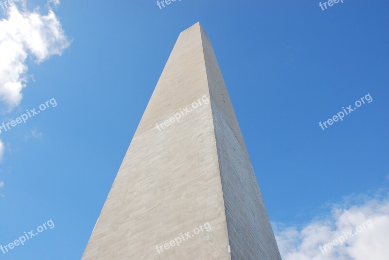 Obelisk Washington Sky Clouds America