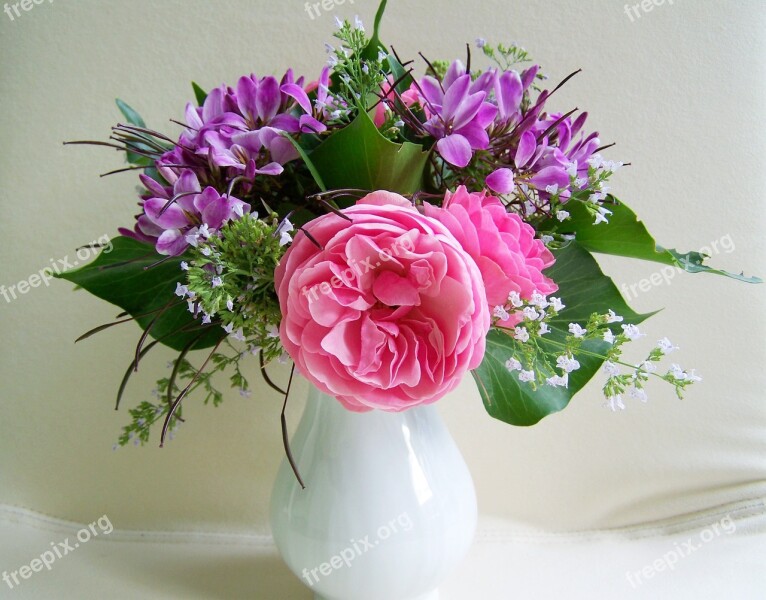 Bunch Of Flowers Purple-pink Flowers Cut Flower Free Photos