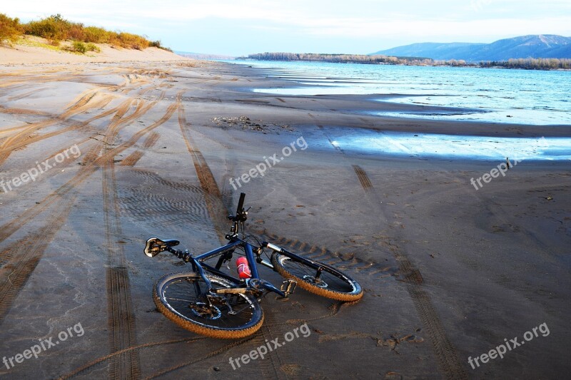 Bike Beach Autumn Wheel Landscape