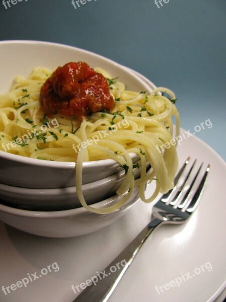 Pasta Dishes Meatball Lunch Cuisine