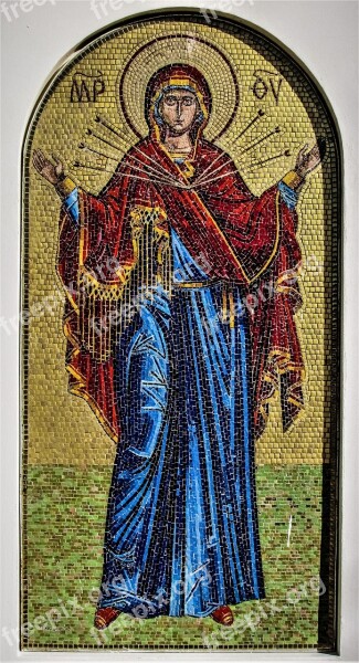 Panagia Semistrelia Mosaic Russian Church Iconography