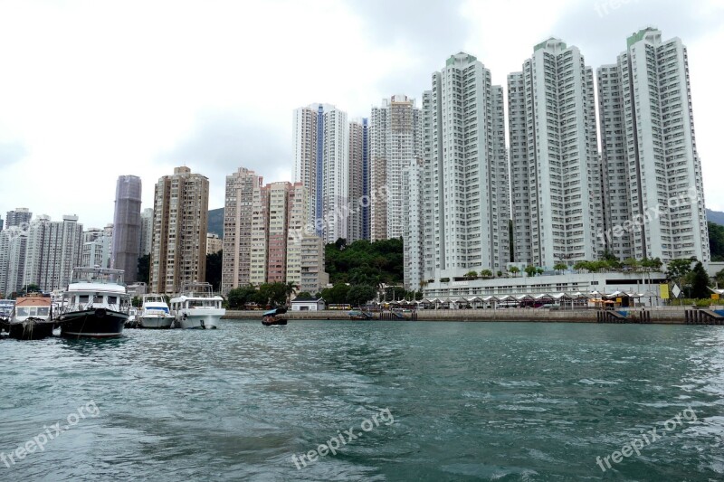 Hong Kong China Skyscraper Asia Big City