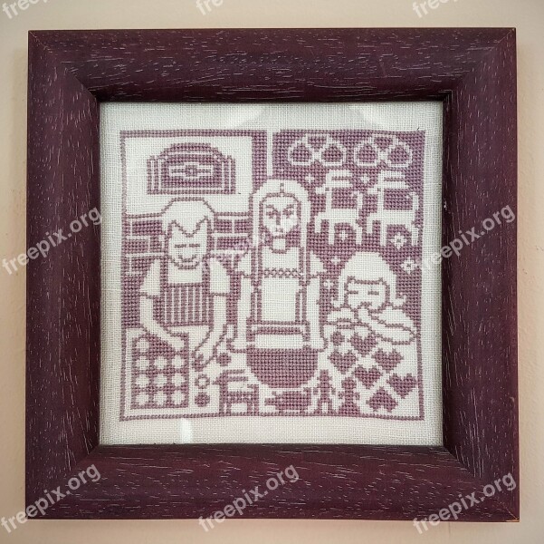 Embroidery Image Frame Graphic Cross Stitch