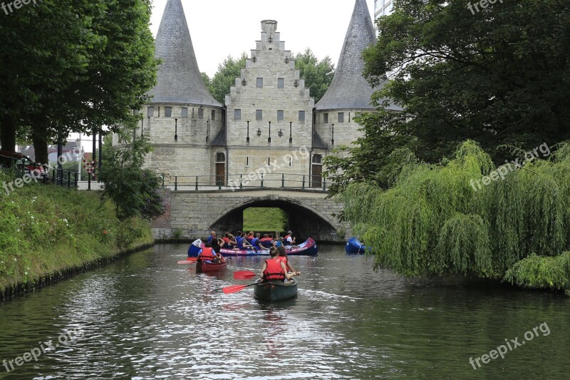 Ghent Boat Waterway Belgium Rafting