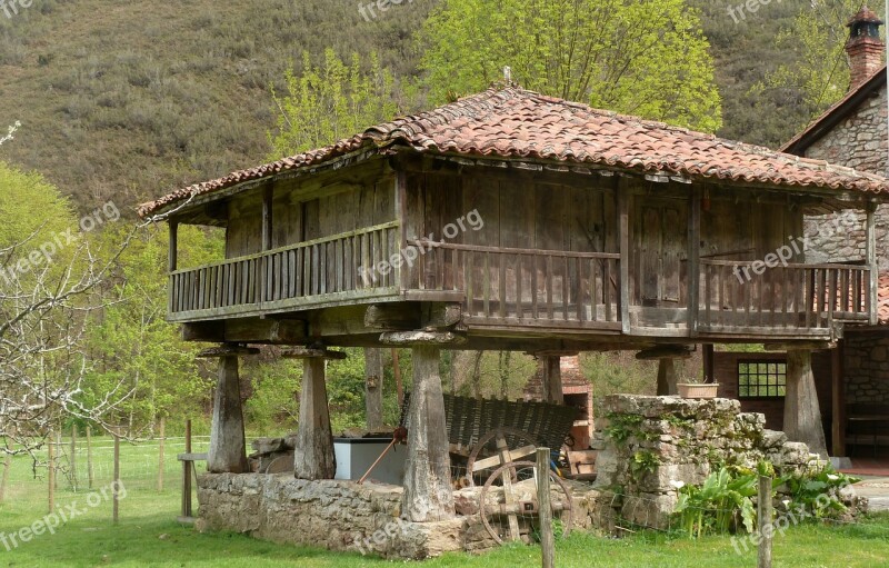 Granary Field Asturias Spain Free Photos