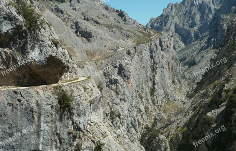 Mountain Path Cain Peaks Europe Asturias Spain