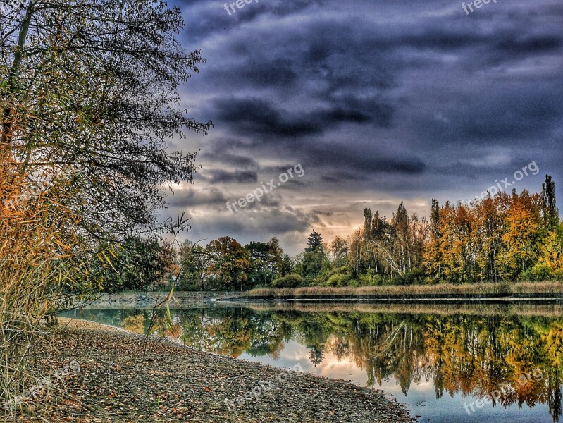 Lake Clouds Sky Water-level Autumn