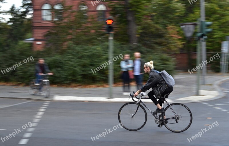 Bike Girl Panning Bicycle Cycle