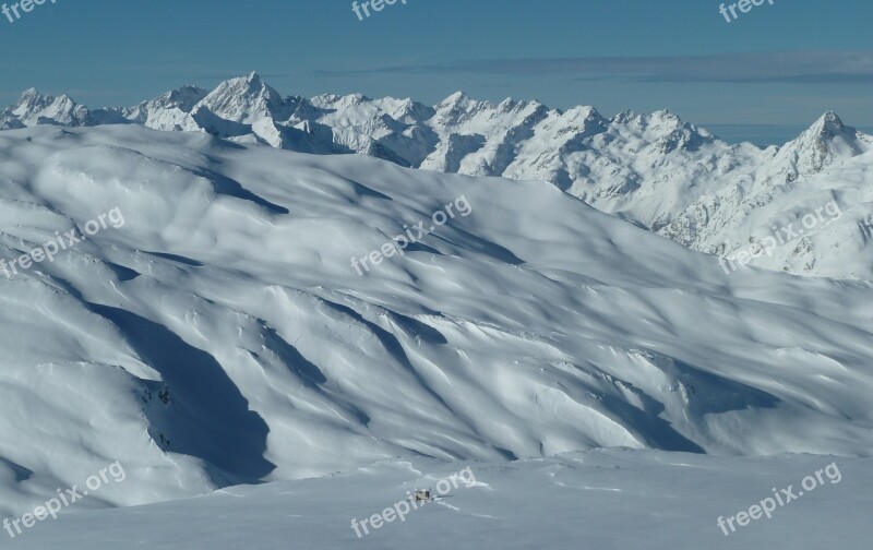 Mountain Snow Winter Landscape Haute Savoie