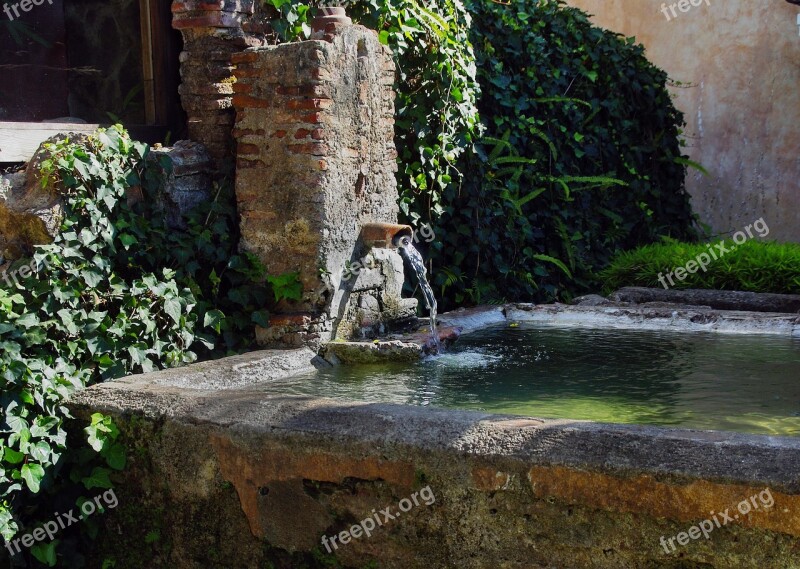 Antigua Guatemala Fountain Basin Water