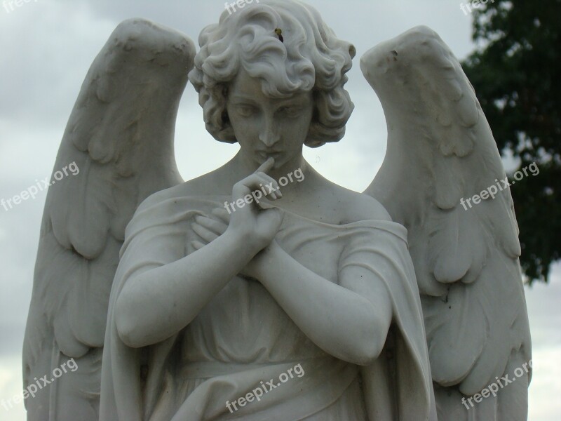 Religious Statue Cemetery Angel Sculpture Marble