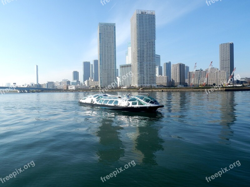 Cruise Ship Cruise Tokyo Bay High Rise Building Japan