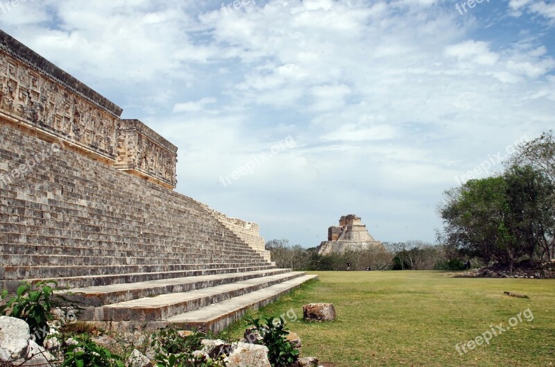 Mexico Uxmal Pyramid Maya Ruins