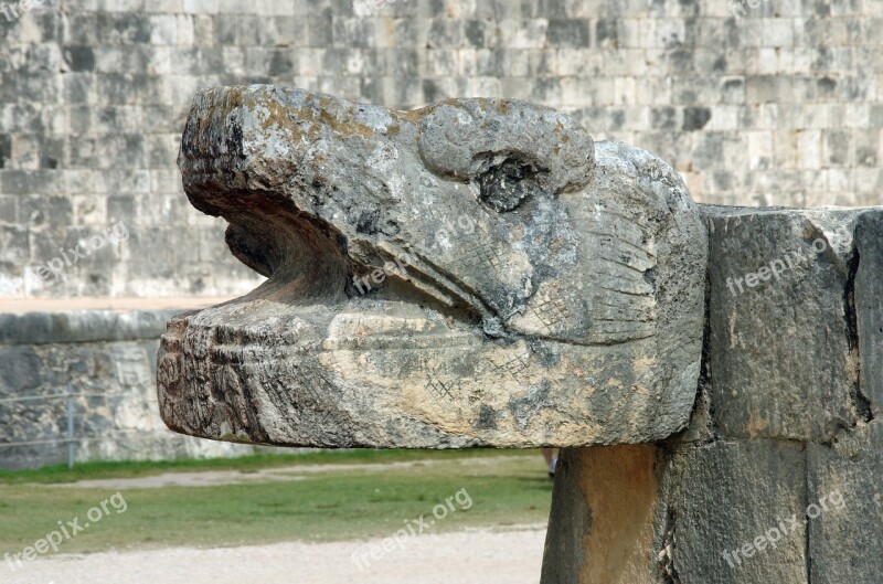 Mexico Chichen Itza Snake Maya Ruins