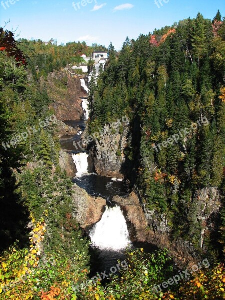 Fall Colors Waterfall Autumn Nature