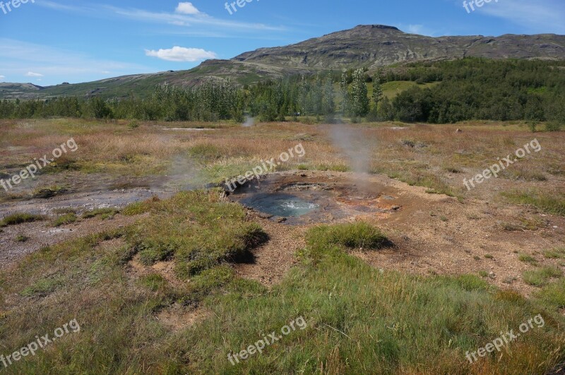 Iceland Island Scenery Geyser Free Photos