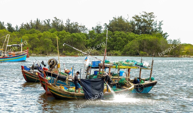 Life The Sea Vung Tau The Boat Catching Fish