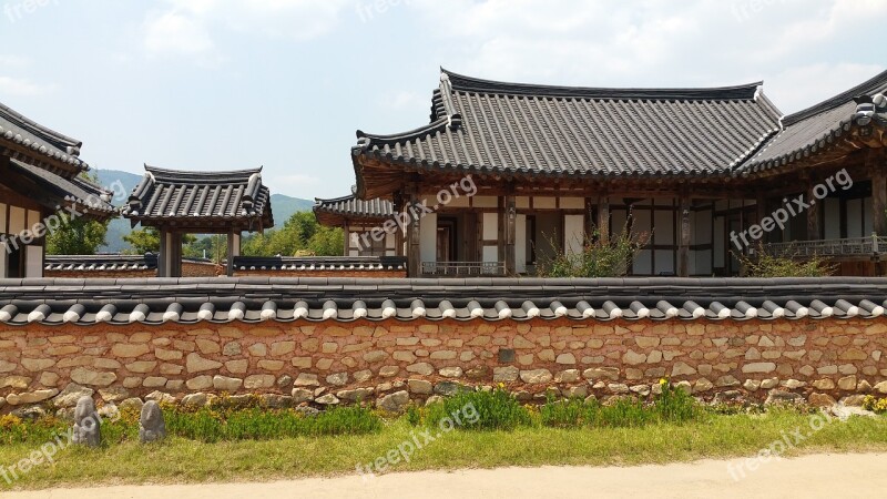 Giwajip Fence Hanok Seoul Asian Architecture