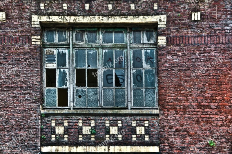 Window Broken Windows Abandoned Factory Red Brick Former