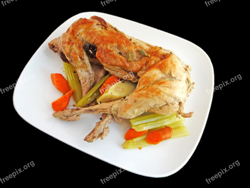 Rabbit Whole Cooked Food Meat