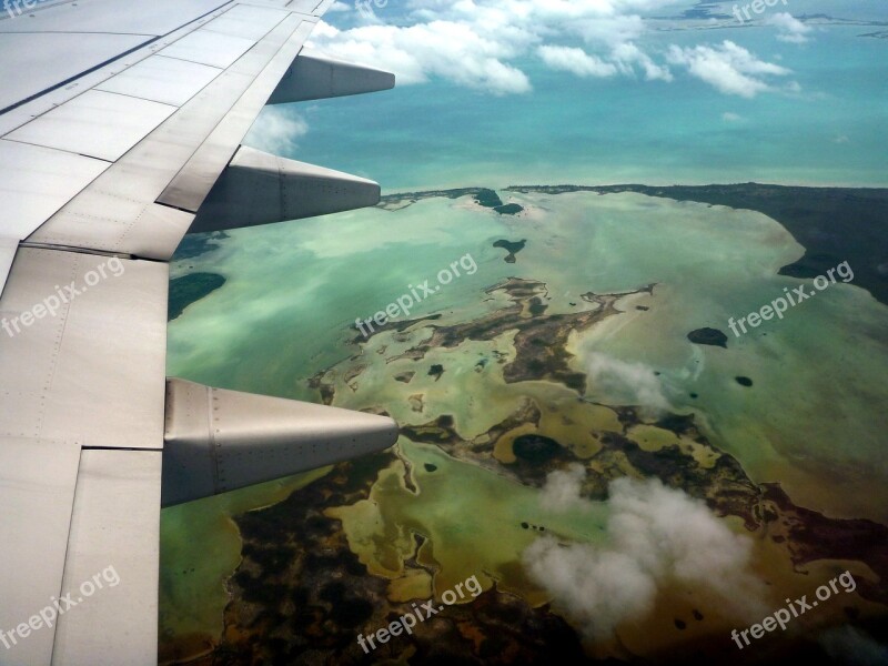 Plane Coral Reef Travel Areal