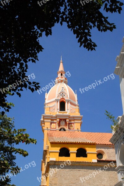 Dome Cartagena Colombia Church Facade