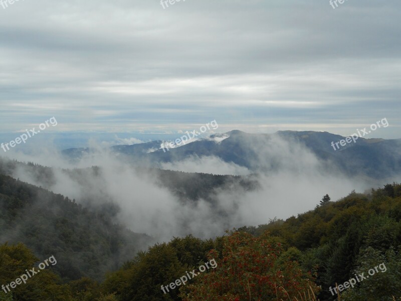 Grand Balloon Alsace Vosges Fog Landscape