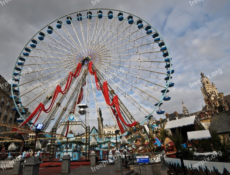 Manege Ferris Wheel Lille Christmas Free Photos