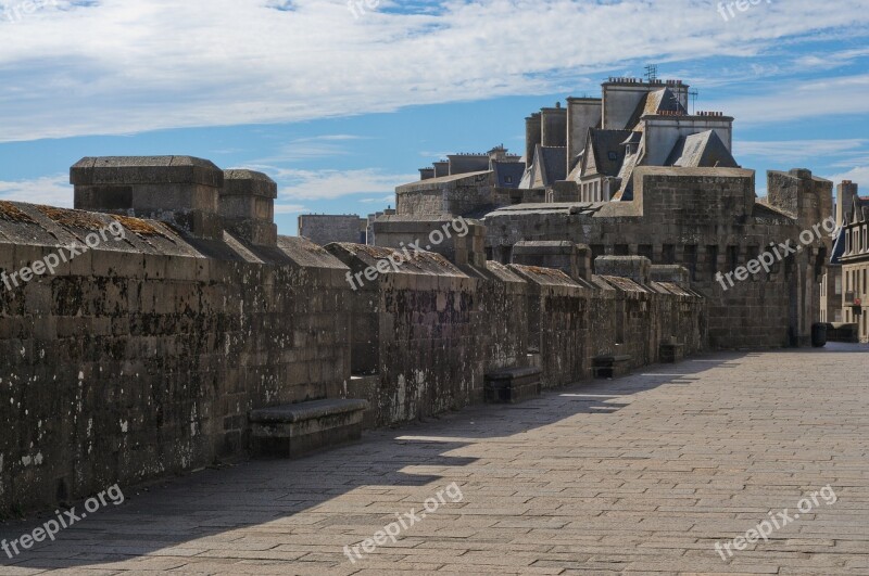 Rampart Saint Malo Pierre Brittany Free Photos