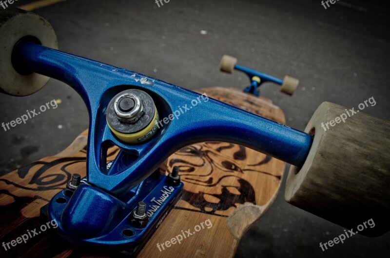 Longboard Table Truck Blue Free Photos