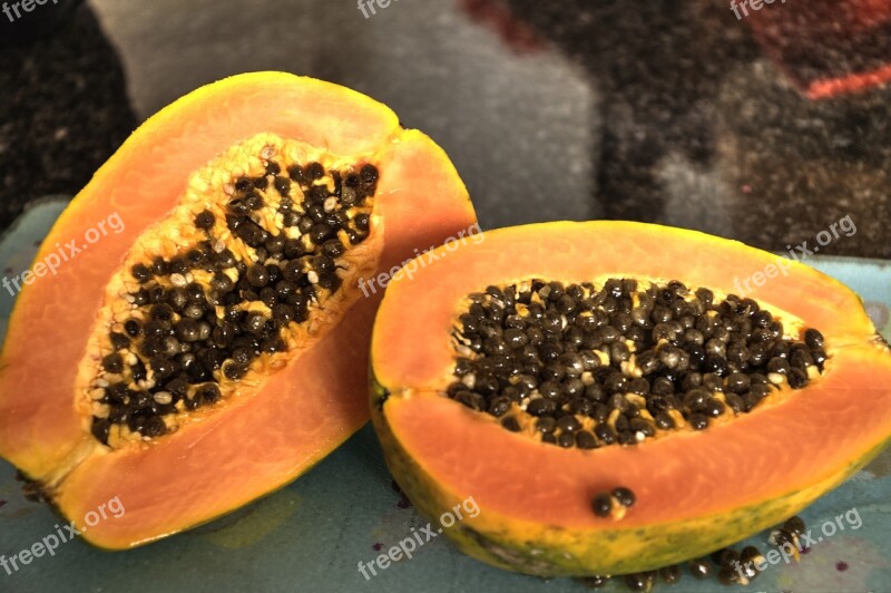 Paw Paw Fruit Healthy Halves Free Photos