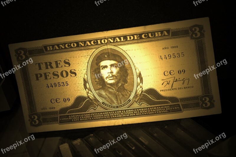 Dollar Bill Che Guevara Money Banknote Tres Pesos